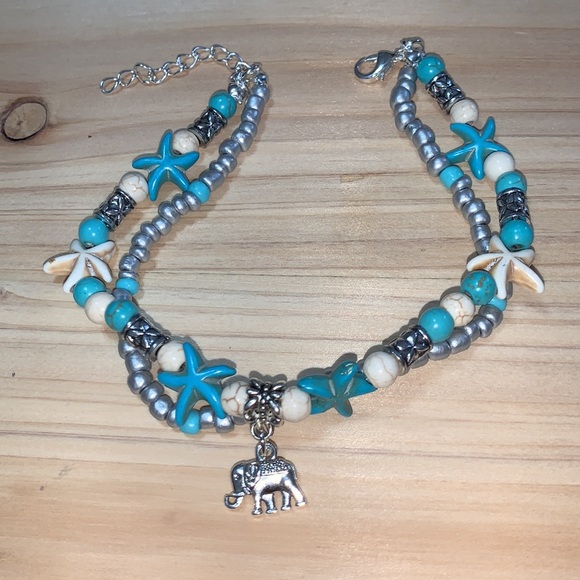 Anklets for Women Elephant and starfish Multi Layer Anklet Leg Foot - Picture 3 of 7